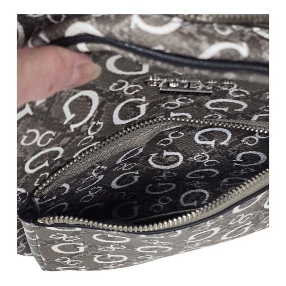 Guess Elkton Signature Logo Mini Purse Backpack Compact Designer Diaper Bag Gray - Picture 10 of 13